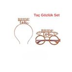 Rosegold Bride To Be Tac Gözlük Seti Bride To Be Parti Aksesuar Taç Gözlük