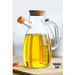 Rosemor Bambu Kapaklı Cam Yağdanlık Vakumlu Borosilikat Cam Sirkelik Zeytinyağı 1000 ml