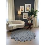 Rose'n Home JÜT-815 Elde Dokuma Doğal Jüt Hasır Halı - Gri - 160 x 160 cm