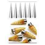 RoseRoi Metal 6'lı Kornet Hamur Kalıbı Inox Set Huni Şeklinde Tatlı Kalıbı
