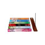 Roses Store Flute Çubuk Tütsü Seti, 6’Lı Karma Tütsü Seti 6X20 (120 Çubuk), Ahşap Tütsü Kayığı, Tütsülük, Vanil