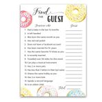 Roseum Collections DONUT Baby Shower Oyunu — KONUZ Baby Shower Oyunu — 25'li Paket — Donut Temalı Bebek Partisi, Icebreaker Bebek Partisi Oyunu, Donut Guess Partiye Kim Geldi, Pembe Mavi Bebek Serpme Oyunları G850-FTG
