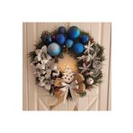 Rosfloa Yılbaşı Lüx Işıklı Kapı Süsü Çelenk Yeni Yıl Dekorasyonu Duvar Dekoru Noel Hediyelik(35 CM) GÜMÜŞ rosfloaNM115
