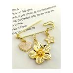 Roshel Altın Renk Broş İskoç İğnesi Yaka İğnesi Charmlı İğne Çengelli İğne Kalp-Çiçek-Lotus Altın