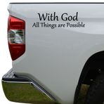 Rosie Decals With God All Things Are Possible Hıristiyan Kalıp Kesim Vinil Çıkartma Çıkartma Araba Kamyon Motosiklet Pencere Tampon Duvar Dekor Boyutu - [6 inç/15 cm] Geniş Renk - Mat Beyaz