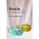Rosie Köpek ve Tavşan Figürlü Seramik Kupa 350 ml - 1 Adet