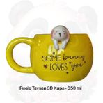 Rosie Tavşan Figürlü 3D Seramik Kupa 350 ml - Sarı - Beyaz