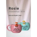 Rosie Tilki ve Köpek Figürlü Seramik Kupa 350 ml - 1 Adet