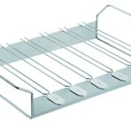 Rösle Barbekü Şiş Tutucu 6'lı Set 25072-6 şiş ve bir raf seti, Paslanmaz Çelik, Şişler Döndürülebilir, 4 Konumda Her Yönden Izgara, Her şişin uzunluğu 33 cm