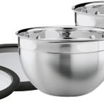 Rösle Kapaklı 2'li Karıştırma Kasesi Seti - 13390 Paslanmaz Çelik, Temperli Cam Kapak, Esnek Silikon Kenar Sayesinde Sağlam Tutuş, 20 cm İçerik 3,1 Lt. 24 cm İçerik 5,4 Lt.