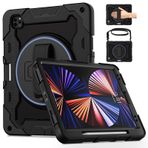 ROSROME iPad Pro 12.9 için Kılıf 6. 5. 4. Nesil ( 2022 2021 2020 2018) Çocuklar için Ekran Koruyuculu [4,6 m Düşmeye Karşı Koruma] Döner Ayaklı El Kayışı Kalem Tutacağı iPad 12.9 için Sağlam Kılıf