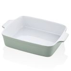 Rossallını Lıfe Brandanı Dıkdortgen Yeşil Fırın Kabı 33X23X7 Cm