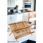 Rossel Premium Bambu 2 Katlı Ahşap Tabaklık Bulaşıklık 46,5x34x5cm