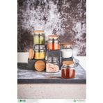 Rossel Premium Bns 6'lı Kaliteli Ahşap Kapaklı Cam Kavanoz Ser85 500ml
