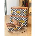 Rossev Amarillo 3 Lü Ahşap Ekmeklik Patates & Soğan Saklama Kabı
