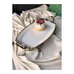 ROSSEV Antique White Kulplu Dikdörtgen Tabak 38cm