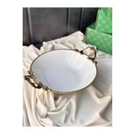 ROSSEV Antique White Kulplu Yuvarlak Kase