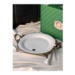 ROSSEV Antique White Kulplu Yuvarlak Tabak 31Cm