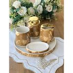 ROSSEV ban6498405 Mermer Desen Gold Banyo Seti 5 Parça