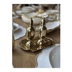ROSSEV Gold Metal Tepsili Tuzluk Biberlik Seti
