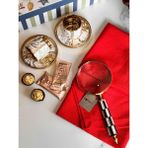 Rossev Hediyelik Dekoritf Büyüteç & 2 Kişilik Gold Fincan Takımı - 90 ml