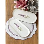 Rossev Mimoza İnce Oval Sunum Tabak 2'li 14 x 31 cm - Makinede Yıkanabilir - Renkli