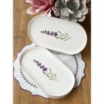 Rossev Mimoza Oval Sunum Tabak 2'li 18 x 33 cm - Makinede Yıkanabilir - Renkli