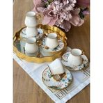 Rossev Mona Çay Fincan Takımı 6 Kişilik 12 Parça - 110 ml - Renkli