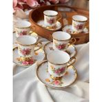 Rossev Owen 6'lı Türk Kahve Fincanı - Renkli - 90 ml