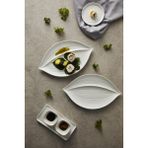 Rossev Pera 31 cm 2'li Oval Sunum Tabağı - Porselen - Beyaz