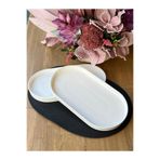 ROSSEV Porselen Oval Sunum Tabak 2'li 31x14 Cm