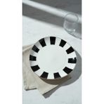 Rossev Porselen Pasta Tabak 22 cm Valessa - 0,5 ml - Siyah - Beyaz