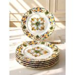 Rossev Porselen Servis Tabak 6'lı 27 cm Amalfi - 0,5 ml - Turuncu