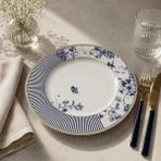 Rossev Porselen Servis Tabak 6'lı 27CM Fiore - 0,5 ml - Mavi