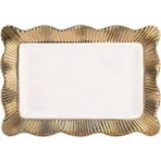 Rossev Servis Tabağı Lace Dikdörtgen Gold 36cm