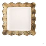 Rossev Servis Tabağı Lace Kare Gold 30 cm.