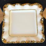 ROSSEV tab324650410 Servis Tabağı Kare Gold 26Cm