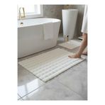Rossev Tavşan Tüyü Krem Klozet Takımı Banyo Paspası Kaymaz Tpr Taban Yıkanabilir 2'li Set 40X60-60X100