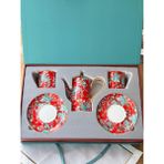 Rossev Türk Kahve Fincanı Garden Red 2 Kişilik 5 Parça - Renkli - 200 ml