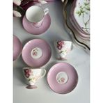 Rossev Türk Kahve Fincanı Veronica Blossom 6 Kişilik 12 Parça - 12 Adet - 90 ml
