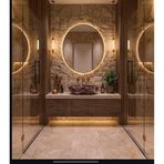 Rosso Levanto Mermer Gemi Lavabo, El Oyması Türk Taş Lavabo, Lüks Toz Oda Vanity