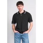 Rosso Y26 26050 Siyah Erkek Fermuarlı Polo Yaka Polyelıt Trıko Tişört S-Xxl