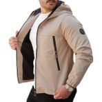 Rosspall Erkek Mat Mevsimlik Mont - Zarif ve Fonksiyonel - Bej - 2XL