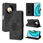 Rostsant Honor Magic 6 Lite için cep telefonu kılıfı Karahindiba PU Deri Honor X9b Flip Case Cüzdan Çanta Kılıf Manyetik Cep Telefonu Kılıfı Honor Magic6 Lite için Siyah