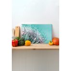 Rosyvien Karahindiba Cam Kesme Tahtası, Silikon Ayaklı, Sunum Kesim Doğrama Tablası, Temperli ve Rodajlı - 35 x 23 cm