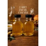 Rotanev 2 Adet 250 ml Şeffaf Tombul Yağ Şişesi Sızdırmaz Kilitli Kapaklı 250 cc Yağdanlık Sosluk Cam Şişe