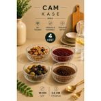 Rotanev 4 Adet Astello Çok Amaçlı Cam Kase Çerezlik Kahvaltılık Set Yuvarlak Sunumluk 10 cm