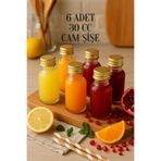 Rotanev 6 Adet Şeffaf Cam Shot Şişesi Sızdırmaz Gold Metal Kapaklı Kolonya Koku Süs Çok Amaçlı Şişe 30ml