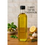 Rotanev 750 ml Kilitli Kapaklı Yağ ve Sirke Şişesi Yağlık Zeytinyağ Sıvıyağ Şişesi Şeffaf Cam Yağdanlık