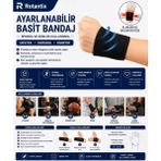 Rotantix El Bilek Bandajı - Basit El Bilekliği - Parmaklı El Bilekliği - Siyah - Tek Ebat